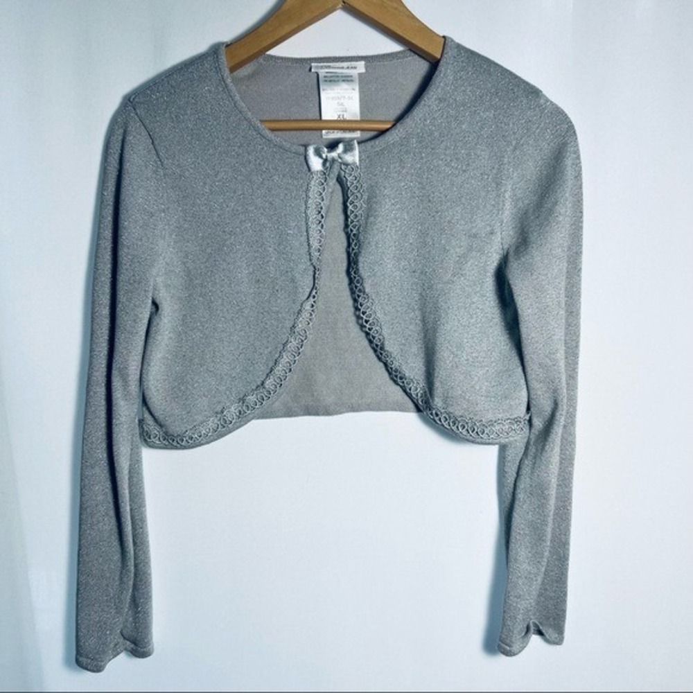 Bonnie Jean Little Girls Cropped‎ Metallic Cardigan Bolero Sweater Size XL
